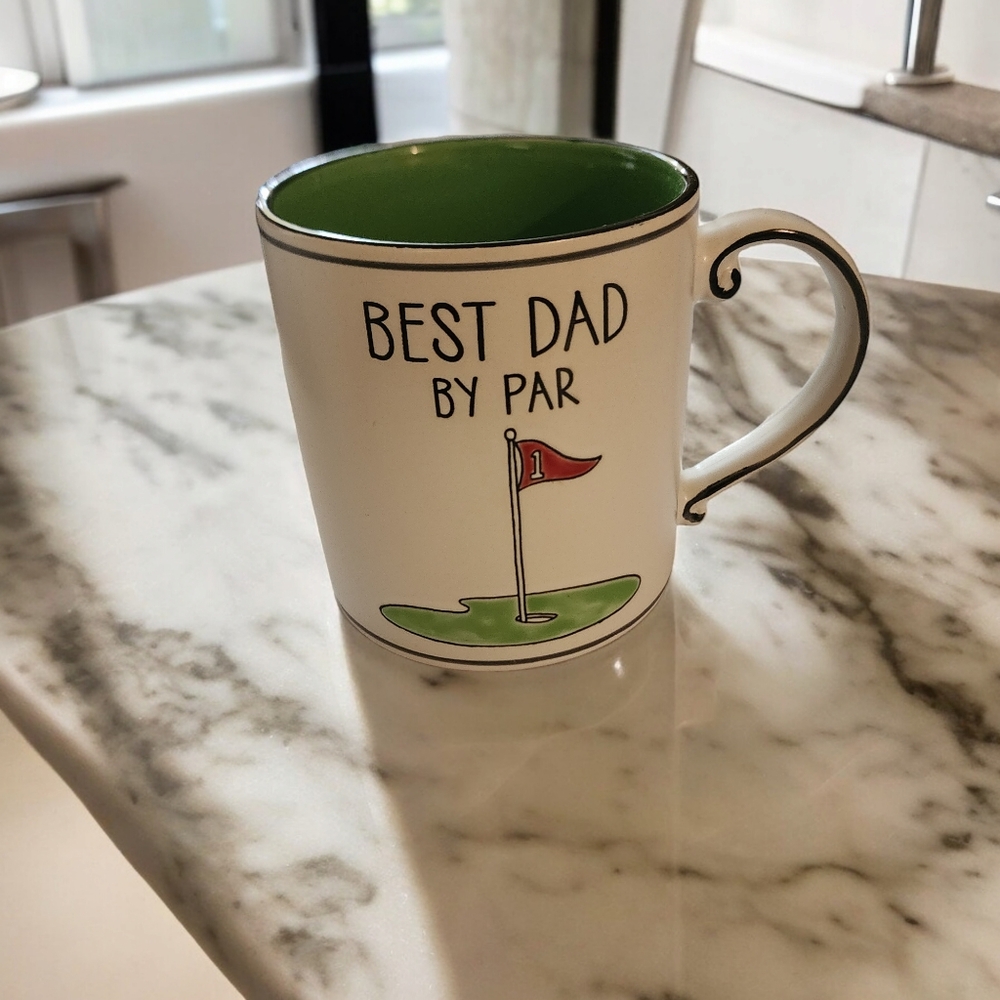 NWT BEST DAD BY PAR Ceramic Mug Cup Golf - Picture 1 of 2